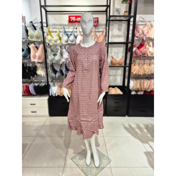 [시흥점] S 와코루 ) 면 기모 나염 여성 홈웨어 원피스 WGN5483W-PK