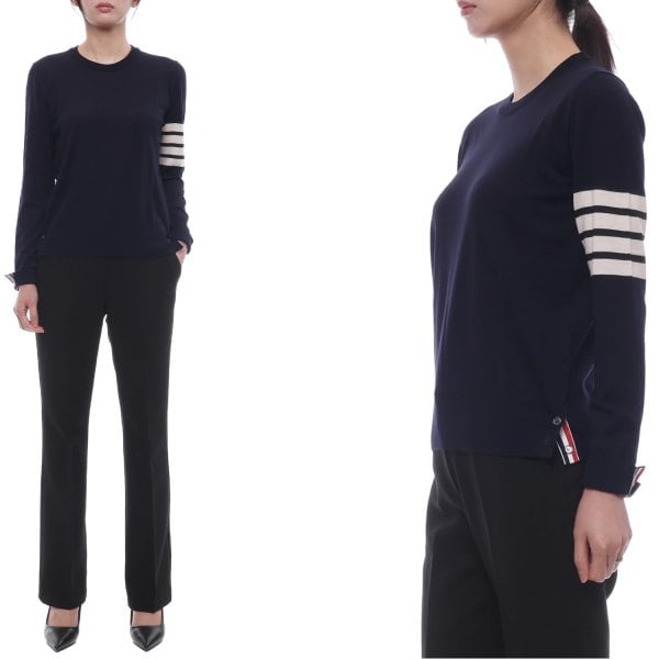 [부산점] 25FW 여성 사선 스트라이프 울 니트 (FKA280A Y1014 415 25F)