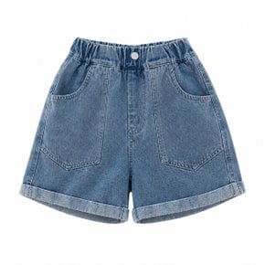 아동 키즈 데일리 롤업 밴딩 데님 반바지