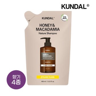 쿤달 허니 앤 마카다미아 네이처 샴푸 리필팩 400ml x1개(향 4종 택1)