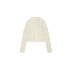 Staple Punching Collar Cardigan