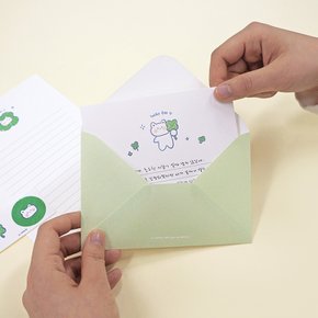 마음따뜻 일러스트 편지지 세트_럭키베어