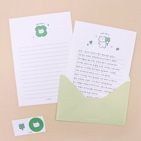 마음따뜻 일러스트 편지지 세트_럭키베어
