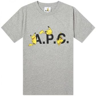 APC 우먼 A.P.C. 아페쎄 Pokemon Pikachu 티셔츠 - Plb Heathered 라이트 그레이 COEZB-F26316-PLB