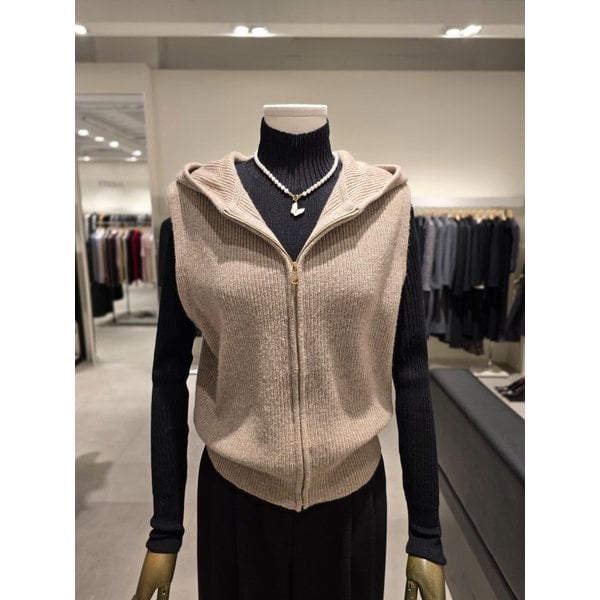 [파주점] 울  블렌드 집업 니트 베스트 JRAA1CD563