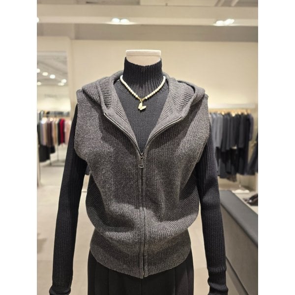 [파주점] 울  블렌드 집업 니트 베스트 JRAA1CD563