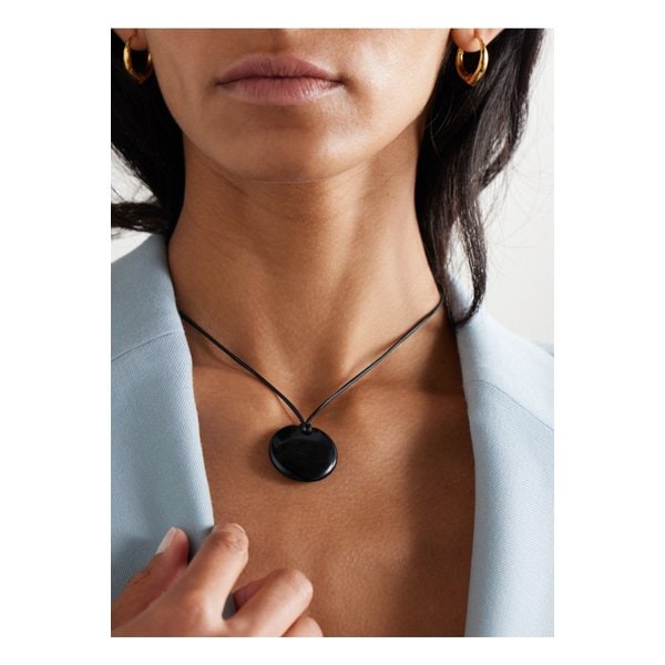 스몰 풀 문 실버 코드 오닉스 네크리스 블랙 1647597343473386