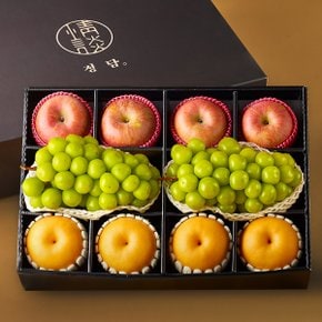 [SSG 정담]70년전통 VIP 사과.배.샤인머스켓 6kg(특품/사과4입,신고배4입,샤인2입) / 정담보자기