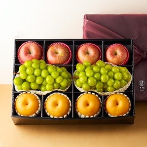 [SSG 정담]70년전통 VIP 사과.배.샤인머스켓 6kg(특품/사과4입,신고배4입,샤인2입) / 정담보자기