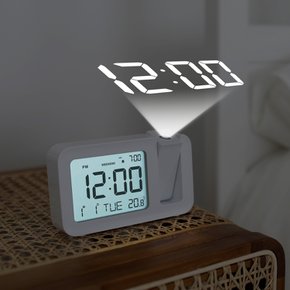 스마트빔 프로젝션 LED 시계 온도 달력 알람