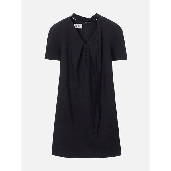 [SPNK] 플로우 미디 원피스 _블랙