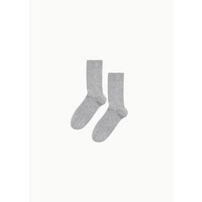 베이스레인지 26PS Rib Overankle Socks, Grey Melange