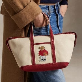 폴로 랄프로렌 여성 베어 캔버스 미니 쇼퍼 토트 백