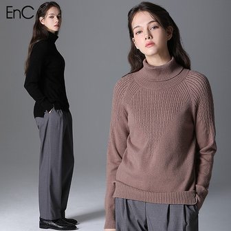 EnC 꽈배기 목폴라 풀오버