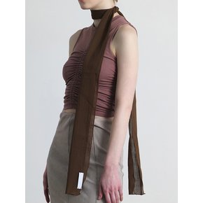 THIN SCARF / LAYER STRIPE / C BROWN