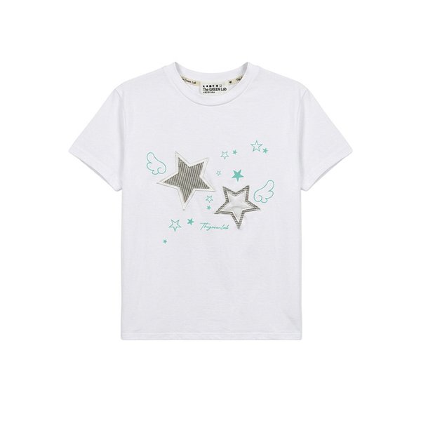 Star Patch Short Sleeve T-Shirt  (3colors)