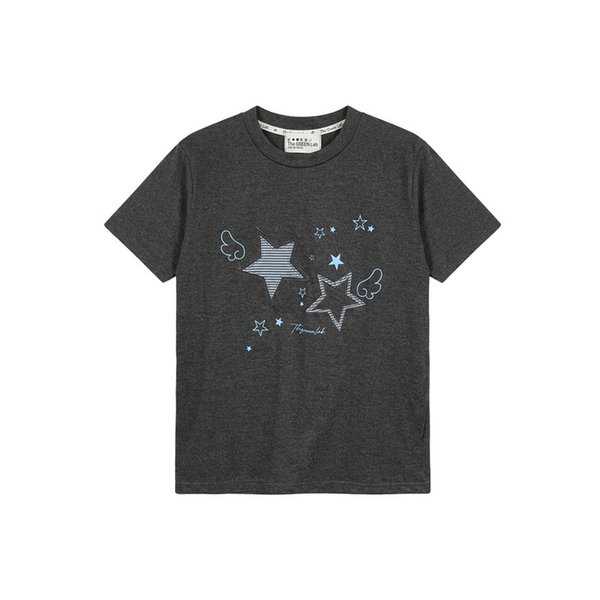 Star Patch Short Sleeve T-Shirt  (3colors)