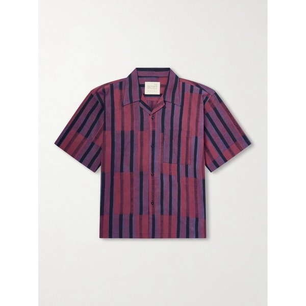 로히트 컨버터블 칼라 스트라이프 코튼 셔츠 46376663163099403