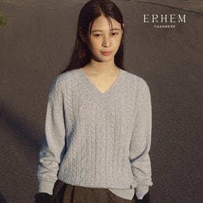 [ERHEM] 에르헴 24 FW 캐시미어 100 케이블 브이넥 풀오버 1종