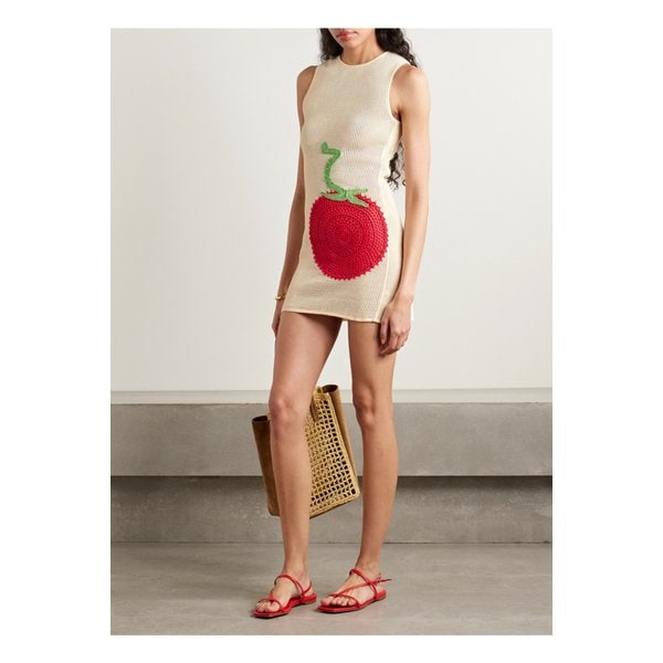 스타우드 베일리 아플리케 크로셰 코튼 미니 드레스 아이보리 46376663162863387