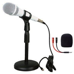 ASMR 콘덴서 스탠드 마이크 방송 녹음 보컬용 화이트 컴퓨터 노트북 호환