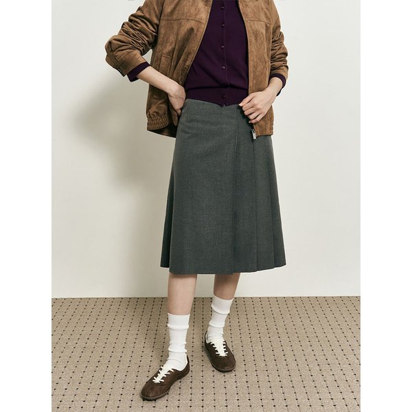 [B. my] 플리츠 미디 스커트  애쉬 (BF5827N024)