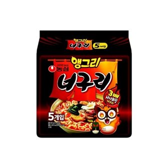  농심 앵그리너구리 멀티팩 121g x 5봉지 / 봉지라면_