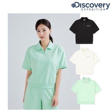 디스커버리 (정상가 79000원)디스커버리 DWTR93043 여성 애슬레져 반팔 트레이닝 반집업 티셔츠