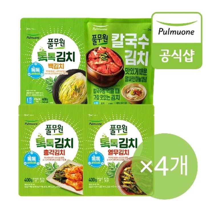 풀무원] 톡톡 김치 400G 4개 골라담기 (백김치,열무김치,총각김치,칼국수김치), 믿고 사는 즐거움 Ssg.Com