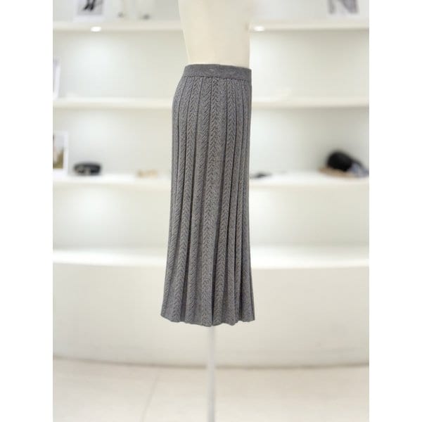 [여주점] 여성 H라인 플리츠 니트 스커트 (L261KSD003)