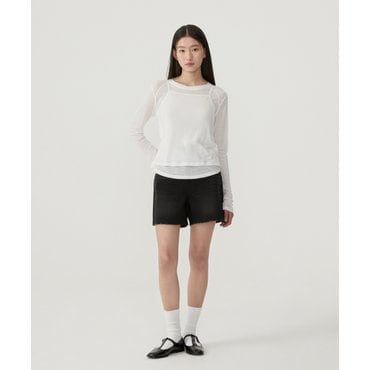 커버낫 우먼 데미지 데님 쇼츠 블랙 CO2502SO71BK
