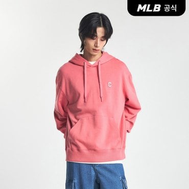 MLB [코리아공식] 베이직 스몰로고 오버핏 후드티 CLE (Pink)