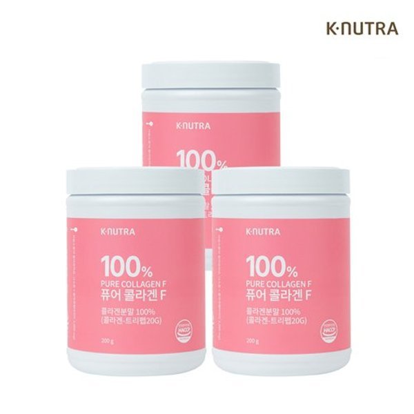 케이뉴트라 퓨어 콜라겐F 순수 저분자 피쉬 콜라겐 분말 200g 3개