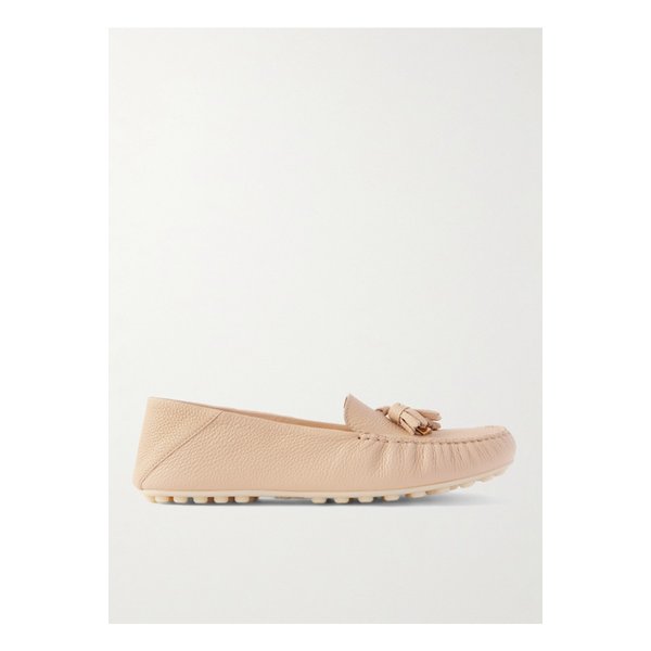 태슬 텍스처 가죽 컬랩서블 힐 로퍼 베이지 1647597352653414