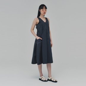 Stitched Nylon Dress_CHARCOAL