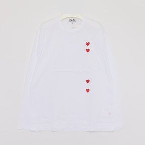 포 레드하트 롱슬리브 공용 티셔츠 P1T3393 WHITE