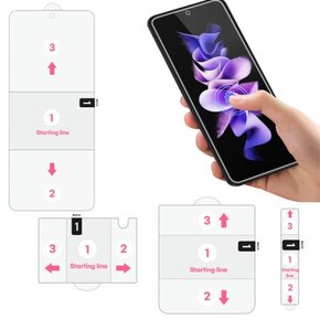 갤럭시 Z플립 3/4/5 풀커버 필름 (내부 전면 후면 힌지)
