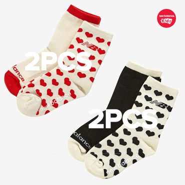 뉴발란스키즈 [2PCS] 하트포인트 장목 양말 (NK8EFF204G)