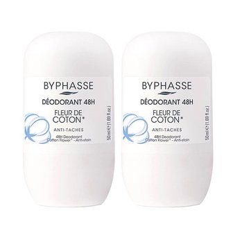 바이빠세 롤 온 데오드란트 코튼플라워 48H 50ml x2