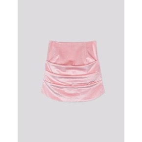 Velvet Draping Skirt Pink