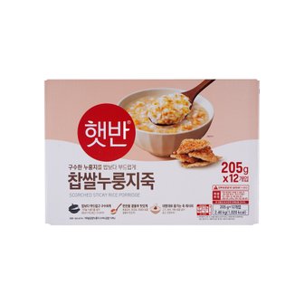 CJ제일제당 햇반 찹쌀누룽지죽 205G X 12