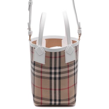 버버리 23FW 여성 런던 미니 토트숄더백 (8072348 ARCHIVE BEIGE WHITE 23F)