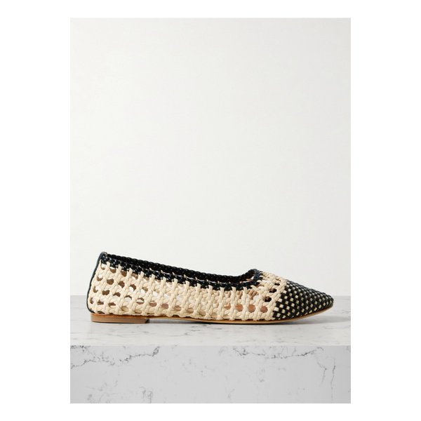 스타우드 넬 우븐 가죽 발레리나 플랫 크림 1647597352694729