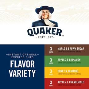 [해외직구] Quaker 퀘이커 인스턴트 오트밀 컵 4가지 맛 버라이어티 팩 12입