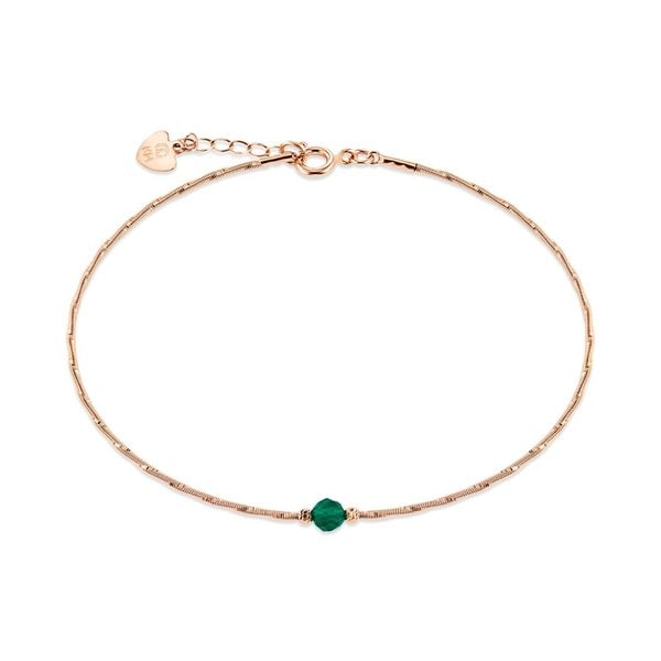 [비앤비골드] 14K 티탄 트윈볼 그린오닉스 뱅글 팔찌 GTB41101