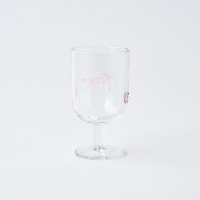 러브소르베 핸드페인팅 리본패치 유리 고블렛잔 360ml