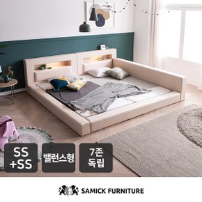 SAMICK렉스 LED 밸런스 패밀리 침대 SS+SS(슬립웰 7존 독립 매트)