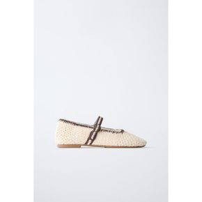 ZARA 자라 키즈 크로셰 발레 플렛 슈즈 에크루 화이트 2503830002 2503830 1318736