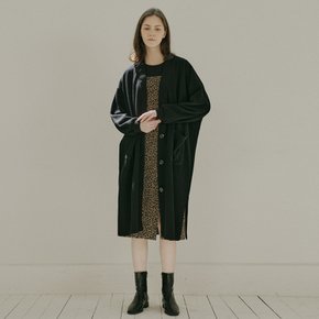 Oversize Long Knit Cardigan - BLACK