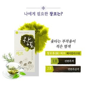 중외제약 창포휴 허브 1호 진한흑색 80g 친환경 프리미엄 새치염색약